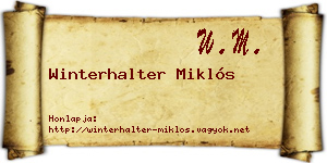 Winterhalter Miklós névjegykártya