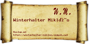 Winterhalter Miklós névjegykártya