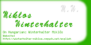 miklos winterhalter business card