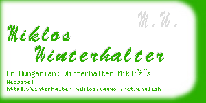 miklos winterhalter business card